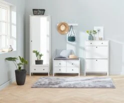Meuble D'entrée TERPET A/miroir Blanc -Royal Oak || DODO || Basic Soldes Magasin 100397
