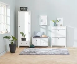 Meuble D'entrée TERPET A/miroir Blanc -Royal Oak || DODO || Basic Soldes Magasin 100413