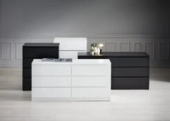 Commode 3+3 Tiroirs LIMFJORDEN Noir -Royal Oak || DODO || Basic Soldes Magasin 100554 2