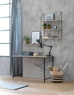 Bureau VANDBORG 60x120 Chêne/noir -Royal Oak || DODO || Basic Soldes Magasin 107712