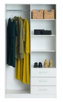 Armoire HAGENDRUP 96x176 Combi Blanc -Royal Oak || DODO || Basic Soldes Magasin 109912