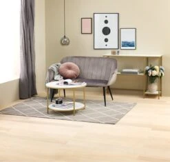 Table Basse GADEVANG Ø65 Blanc/doré -Royal Oak || DODO || Basic Soldes Magasin 115309 1