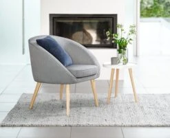 Bout De Canapé BAKKEBJERG Ø40 Blanc/naturel -Royal Oak || DODO || Basic Soldes Magasin 115340