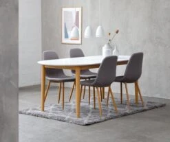 Table EGENS 90x190/270 Blanc -Royal Oak || DODO || Basic Soldes Magasin 115555