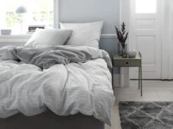 Parure De Lit Seersucker LOLA 240x220 Gris/blanc -Royal Oak || DODO || Basic Soldes Magasin 117990
