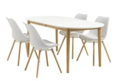 Table EGENS 90x190/270 Blanc -Royal Oak || DODO || Basic Soldes Magasin 118353