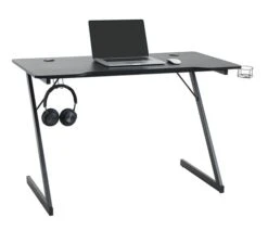 Bureau Gaming HALSTED 60x120 A/porte-gobelet+écouteurs Noir -Royal Oak || DODO || Basic Soldes Magasin 126666