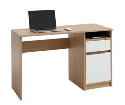 Bureau BILLUND 53x120 Blanc/chêne -Royal Oak || DODO || Basic Soldes Magasin 126670