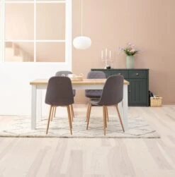 Chaise JONSTRUP Tissu Asphalte/coloris Chêne -Royal Oak || DODO || Basic Soldes Magasin 128665 1