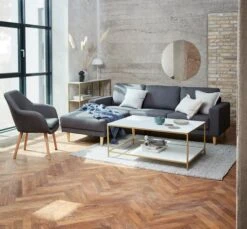 Console PANDRUP 30x110 Blanc/doré -Royal Oak || DODO || Basic Soldes Magasin 128752