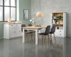 Buffet MARKSKEL 3 Portes Blanc/coloris Chêne -Royal Oak || DODO || Basic Soldes Magasin 128767 1