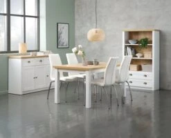 Buffet MARKSKEL 3 Portes Blanc/coloris Chêne -Royal Oak || DODO || Basic Soldes Magasin 128770