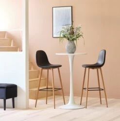 Chaise De Bar JONSTRUP Noir/coloris Chêne -Royal Oak || DODO || Basic Soldes Magasin 128794