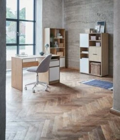 Bibliothèque BILLUND Blanc/chêne -Royal Oak || DODO || Basic Soldes Magasin 128837 3