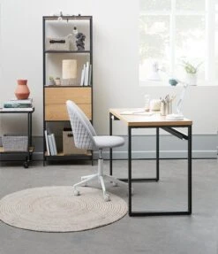 Bureau AABENRAA 55x110 Chêne/noir -Royal Oak || DODO || Basic Soldes Magasin 128839