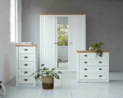 Armoire MARKSKEL 212x210 Blanc/chêne -Royal Oak || DODO || Basic Soldes Magasin 129261 2