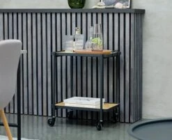 Desserte GANGSTED Chêne/noir -Royal Oak || DODO || Basic Soldes Magasin 131957