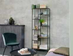 Étagère TRAPPEDAL 7 Tablettes Chêne/noir -Royal Oak || DODO || Basic Soldes Magasin 132113 1