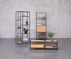 Meuble TV TRAPPEDAL Chêne/noir -Royal Oak || DODO || Basic Soldes Magasin 132282