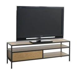 Meuble TV TRAPPEDAL Chêne/noir -Royal Oak || DODO || Basic Soldes Magasin 132285