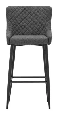 Chaise De Bar PEBRINGE Avec Dossier Tissu Gris/noir -Royal Oak || DODO || Basic Soldes Magasin 132677