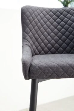 Chaise De Bar PEBRINGE Avec Dossier Tissu Gris/noir -Royal Oak || DODO || Basic Soldes Magasin 132679