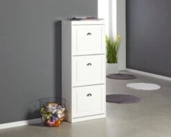 Meuble à Chaussures JERUP 3 Compartiments Blanc -Royal Oak || DODO || Basic Soldes Magasin 132695