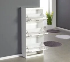 Meuble à Chaussures JERUP 3 Compartiments Blanc -Royal Oak || DODO || Basic Soldes Magasin 132699