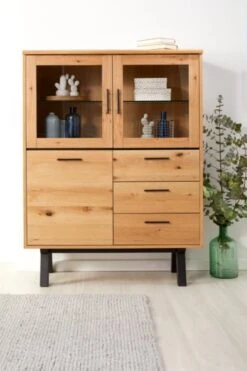 Royal Oak Vitrine SANDBY 3 Portes Chêne Naturel/noir -Royal Oak || DODO || Basic Soldes Magasin 132851