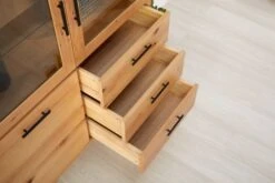 Royal Oak Vitrine SANDBY 3 Portes Chêne Naturel/noir -Royal Oak || DODO || Basic Soldes Magasin 132853