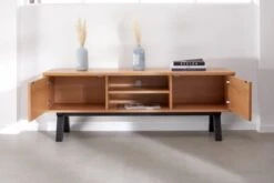 Royal Oak Meuble TV SANDBY 2 Portes Chêne Naturel/noir -Royal Oak || DODO || Basic Soldes Magasin 132860