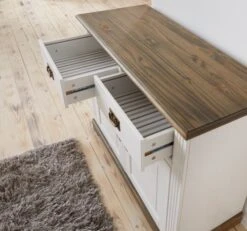 Buffet VILSTED 2 Portes Blanc/brun -Royal Oak || DODO || Basic Soldes Magasin 135049