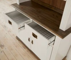 Buffet VILSTED 2 Portes Blanc/brun -Royal Oak || DODO || Basic Soldes Magasin 135055