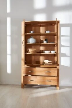 Royal Oak Vitrine HAGE 2 Portes 2 Tiroirs Chêne -Royal Oak || DODO || Basic Soldes Magasin 135299