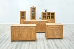 Royal Oak Vitrine HAGE 2+2 Portes 3 Tiroirs Chêne -Royal Oak || DODO || Basic Soldes Magasin 135321