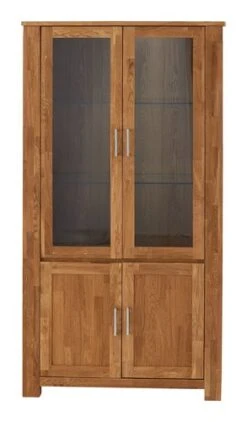 Royal Oak Vitrine OLDE 2 Portes + 2 Portes Vitrées Chêne -Royal Oak || DODO || Basic Soldes Magasin 135347