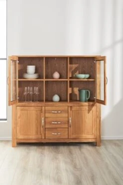 Royal Oak Vitrine HAGE 2+2 Portes 3 Tiroirs Chêne -Royal Oak || DODO || Basic Soldes Magasin 135355