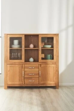 Royal Oak Vitrine HAGE 2+2 Portes 3 Tiroirs Chêne -Royal Oak || DODO || Basic Soldes Magasin 135356