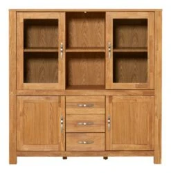 Royal Oak Vitrine HAGE 2+2 Portes 3 Tiroirs Chêne -Royal Oak || DODO || Basic Soldes Magasin 135359