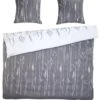 Parure De Lit Satin NORDIC 240x220 Gris/blanc