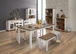 Buffet VILSTED 2 Portes Blanc/brun -Royal Oak || DODO || Basic Soldes Magasin 137110