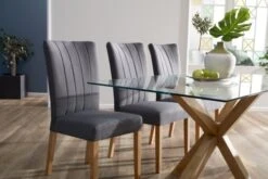 Chaise NORDRUP Tissu Gris/naturel -Royal Oak || DODO || Basic Soldes Magasin 137492