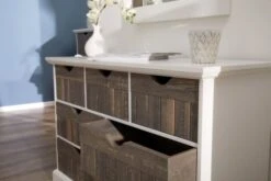 Commode OLDEKROG 7 Tiroirs Blanc/gris -Royal Oak || DODO || Basic Soldes Magasin 137796