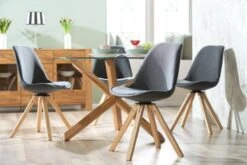 Chaise DREJHUS Tissu Gris Anthracite/naturel -Royal Oak || DODO || Basic Soldes Magasin 138030