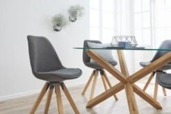 Chaise DREJHUS Tissu Gris Anthracite/naturel -Royal Oak || DODO || Basic Soldes Magasin 138037