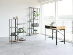 Étagère TRAPPEDAL 7 Tablettes Chêne/noir -Royal Oak || DODO || Basic Soldes Magasin 139145 1