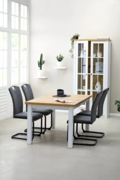 Table MARKSKEL 150x193 Blanc/coloris Chêne -Royal Oak || DODO || Basic Soldes Magasin 139170