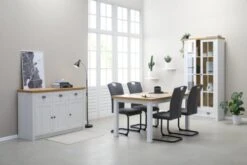 Table MARKSKEL 150x193 Blanc/coloris Chêne -Royal Oak || DODO || Basic Soldes Magasin 139171