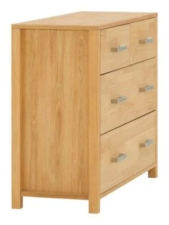 Royal Oak Commode HUGGET 4 Tiroirs Larges Chêne -Royal Oak || DODO || Basic Soldes Magasin 139440