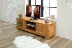 Royal Oak Meuble TV OLDE 150 Cm 2 Portes Chêne -Royal Oak || DODO || Basic Soldes Magasin 139480